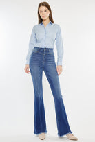 KC WESTERN FLARE JEANS-Market Grey Boutique
