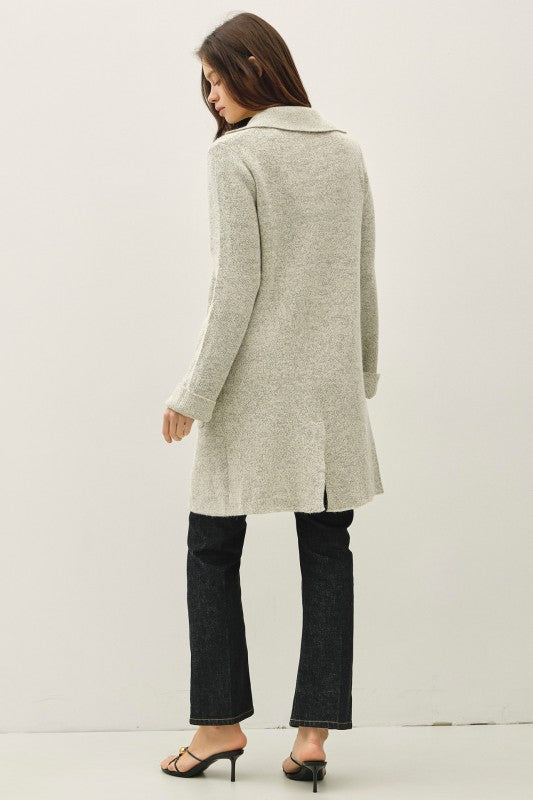 RESTOCK! Oatmeal Button Detail Sweater Coat