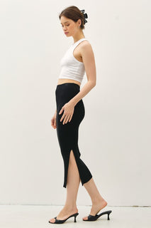 Black Bodycon Midi Pencil Skirt