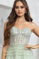 Sage Sweetheart Corset Cocktail Dress-Market Grey Boutique
