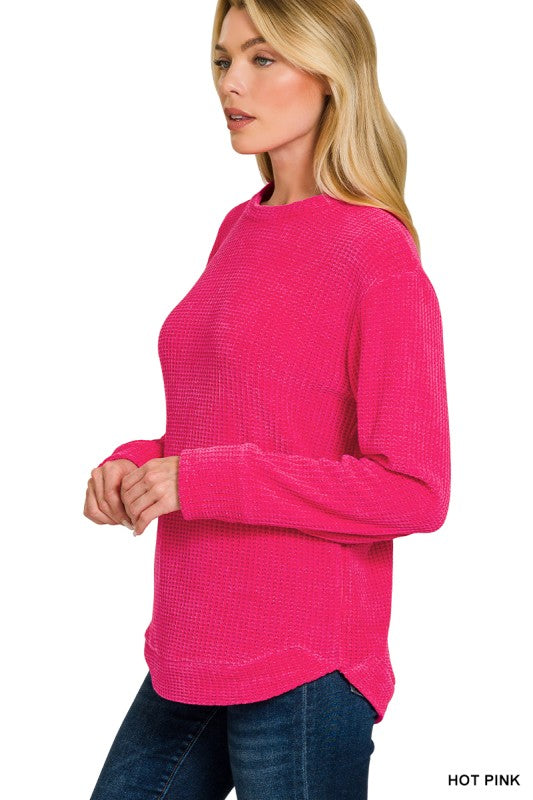 Hot Pink Chenille Feel Sweater