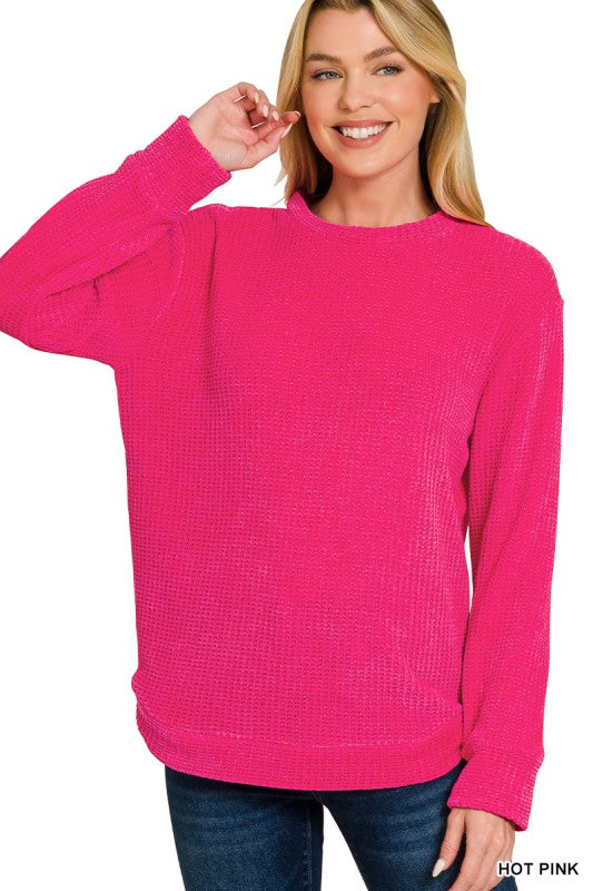 Hot Pink Chenille Feel Sweater