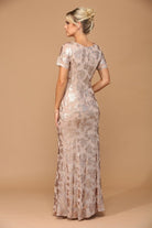 MOB - Long Cocoa Sequin Overlay Gown-Market Grey Boutique