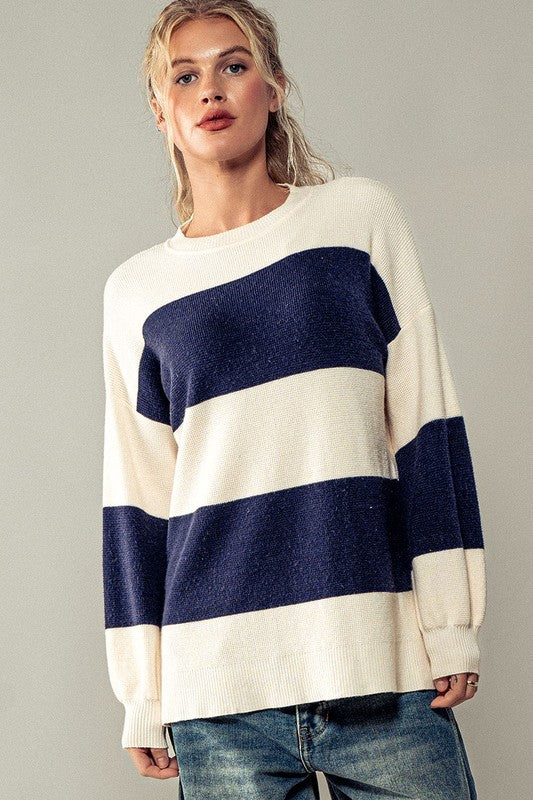 Lucky Stripes Waffle Knit Sweater