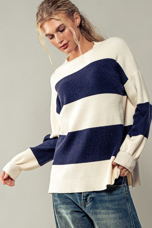 Lucky Stripes Waffle Knit Sweater