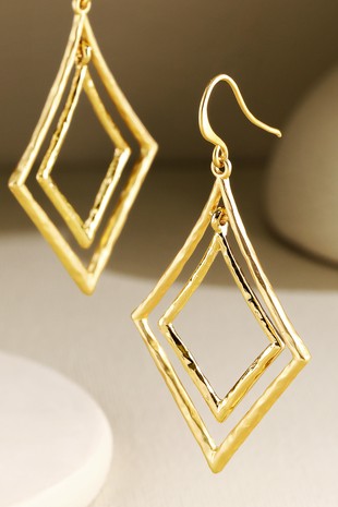 Rhombus Metal Dangle Earring