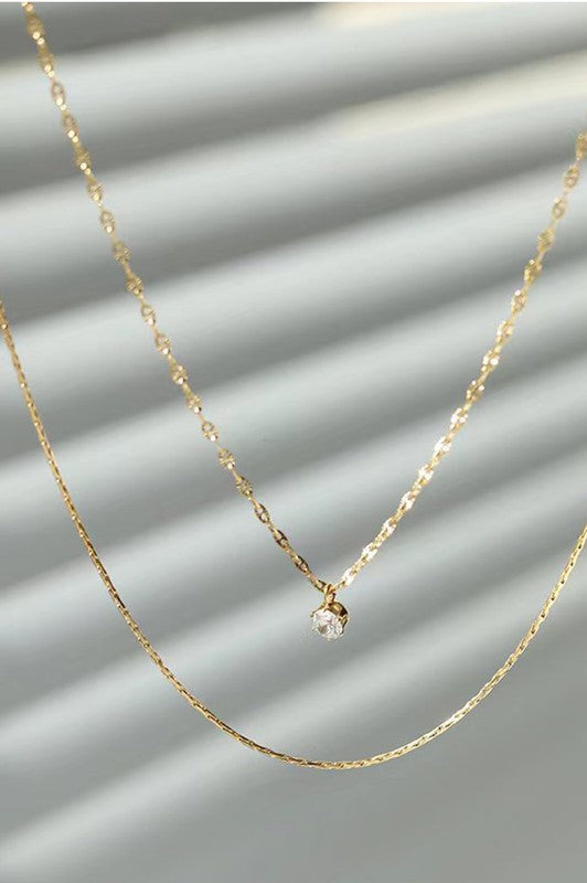 18K Plated Accent Dual Chain Necklace