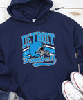 Navy Retro Detroit Football Hoodie
