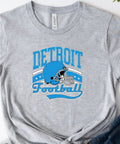 Heather Grey Retro Detroit Football Tee