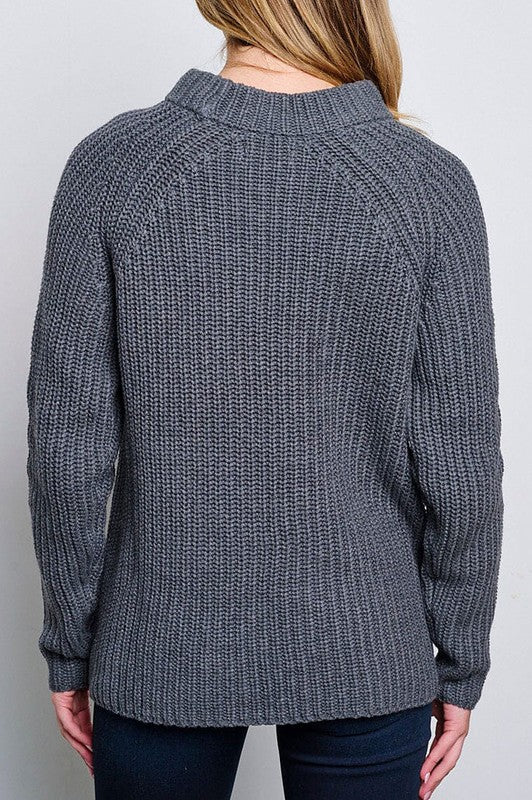 CHARCOAL PERFECT PULLOVER SWEATER