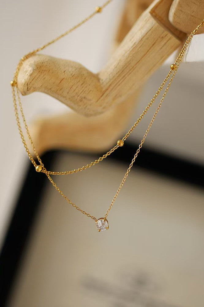 18k Double Drop Necklace
