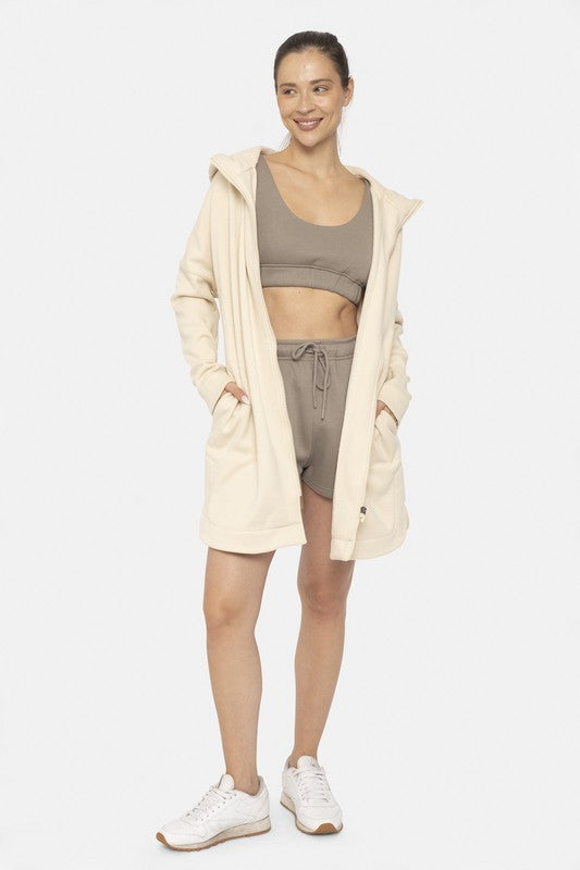 Longline Zip-up Jacket With Hood