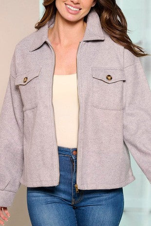 CLASSIC GREY ZIP UP JACKET