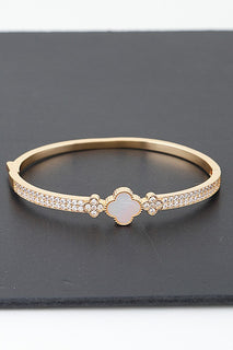 Sparkle Clover Cuff Bracelet