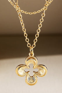 Double Layer Clover Pendant Necklace