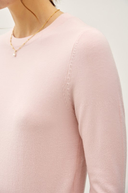 BLUSH LIGHTWEIGHT SOFT KNIT SWEATER