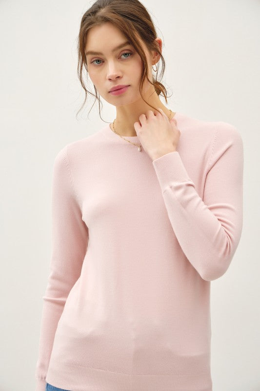 BLUSH LIGHTWEIGHT SOFT KNIT SWEATER