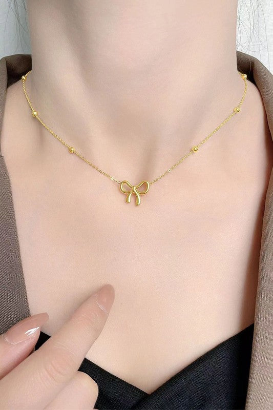 Bowknot Pendant Plated Necklace