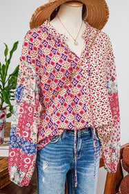 Floral Patchwork Printed Blouse