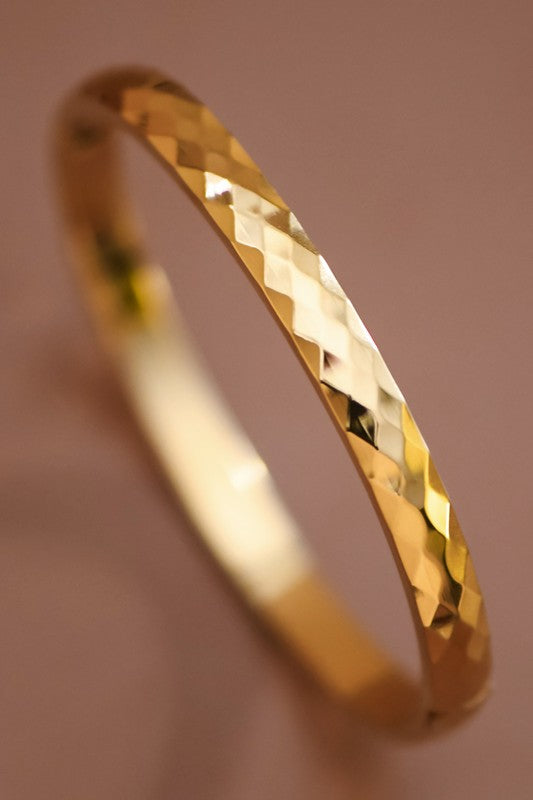 18k Brushed Waterproof Non-tarnish Stainless Steel Bangle