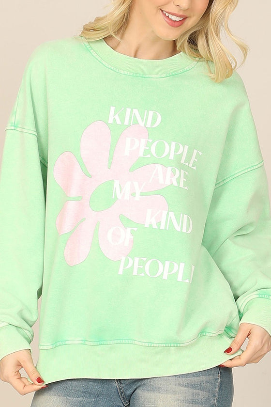 Kind People Graphic Print Sweatshirt