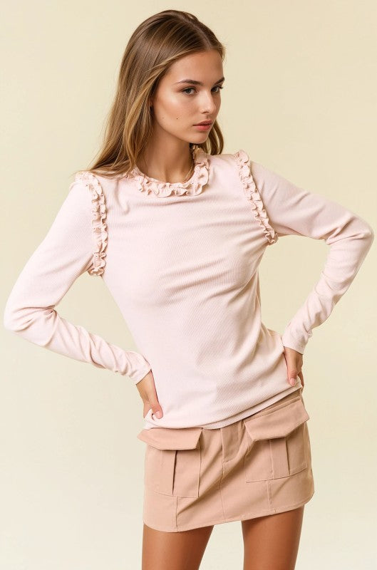 All Ruffled Up Long Sleeve Top