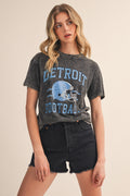Distressed Detroit Football Jeweled Tee