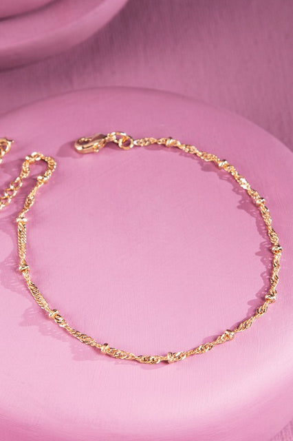 18k Gold Filled Twist Chain Bracelet