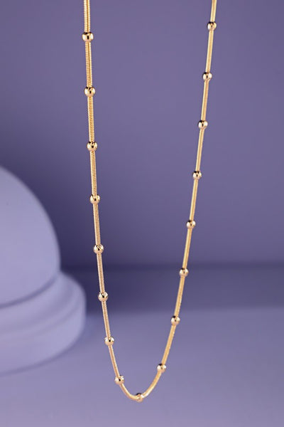 18k Gold Filled Bead Chain Necklace