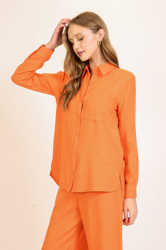 Orange You Cute Button Down Top