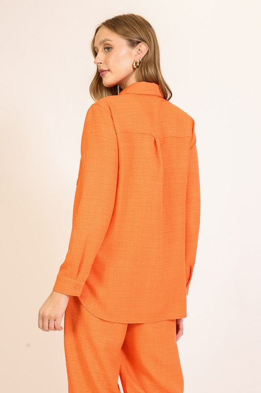 Orange You Cute Button Down Top