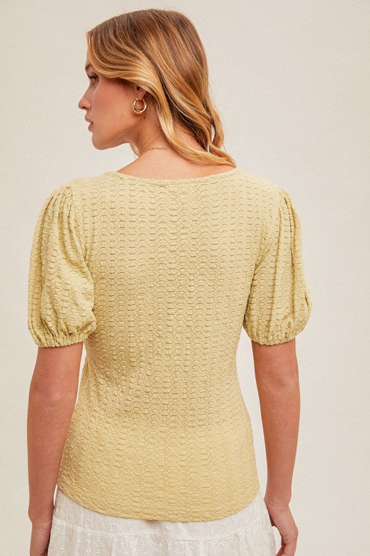 Kiwi Bubble Sleeve Top