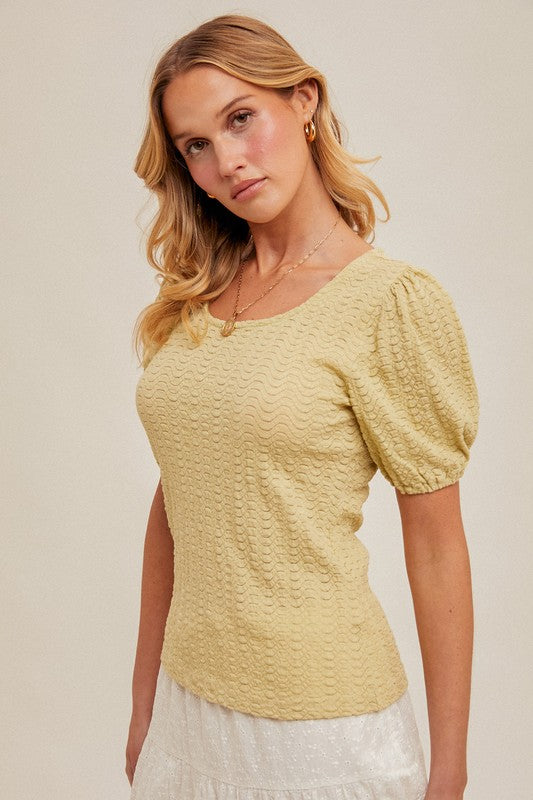 Kiwi Bubble Sleeve Top