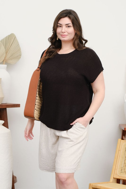 Timeless Black Plus Knit Pullover