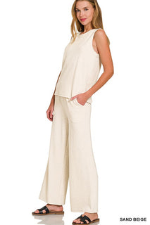 Light Beige Cotton Slub Set