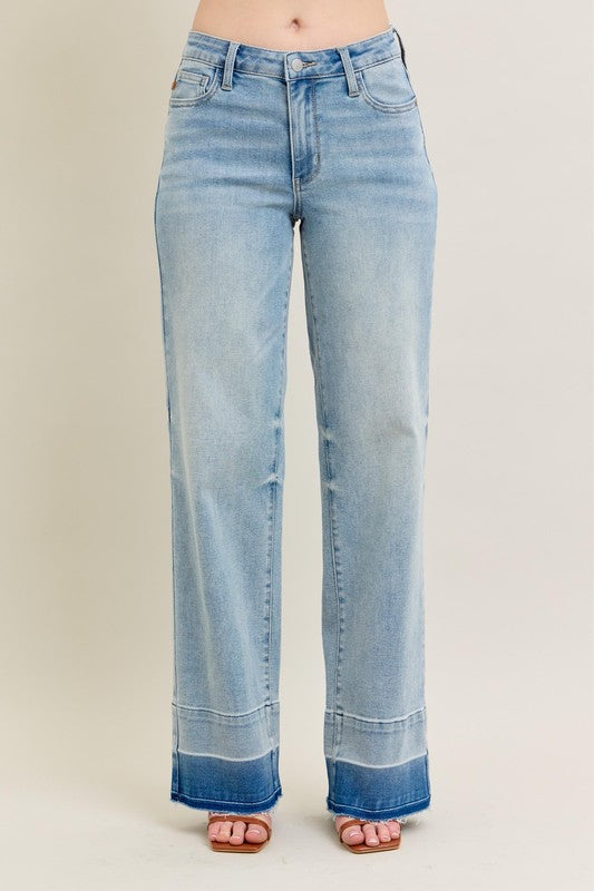 JB Light Wash Release Hem Wide Leg