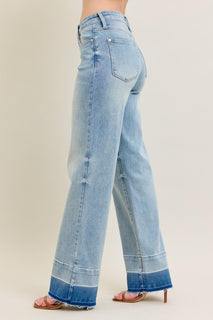 JB Light Wash Release Hem Wide Leg