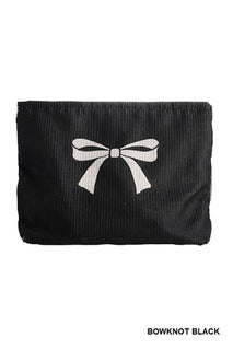 Black Bowknot Pattern Makeup Cosmetic Clutch Bag