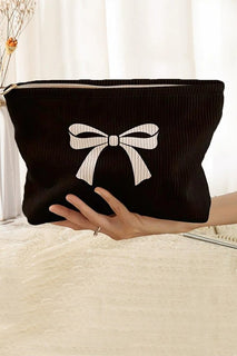 Black Bowknot Pattern Makeup Cosmetic Clutch Bag