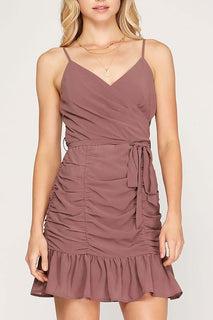 Maybe Sleeveless Surplice Rouched