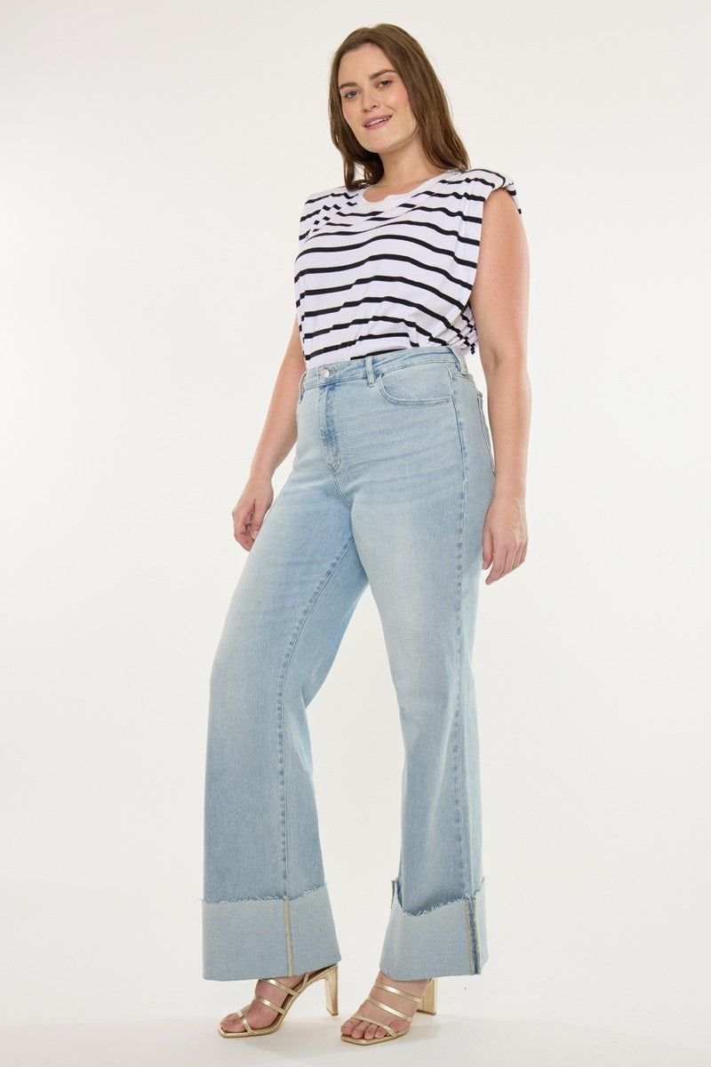 KC Franny High Rise Wide Flare RESTOCK!!-Market Grey Boutique