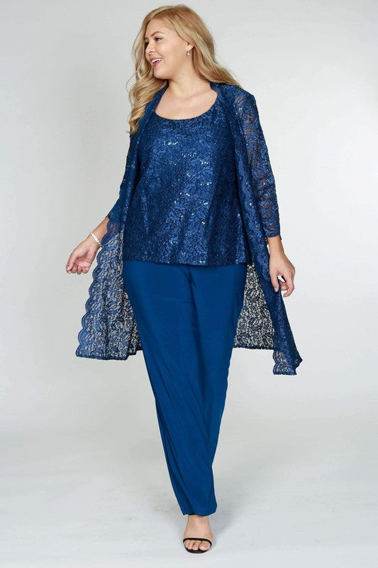 R&M Richards Formal Pant Suit - Peacock