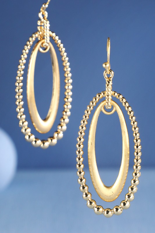 Oval Hoop Earrings With Cbb Accents