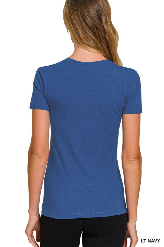 Light Navy Perfect Basic Crew Tee