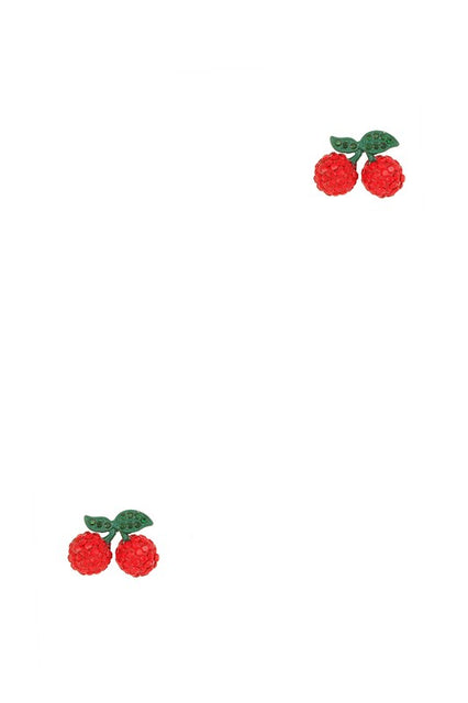 Mini Cherry Charm Stud Earring