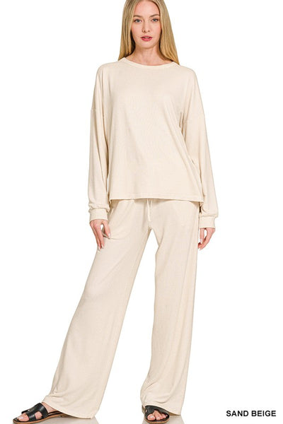 Sand Beige Soft Melange Lounge Set