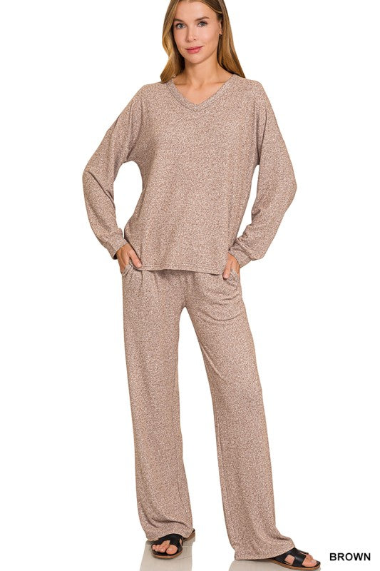 Mocha Soft & Leisurely Pants Set