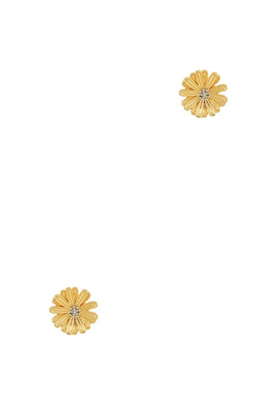 Mini Rhinestone Metal Flower Stud Earring