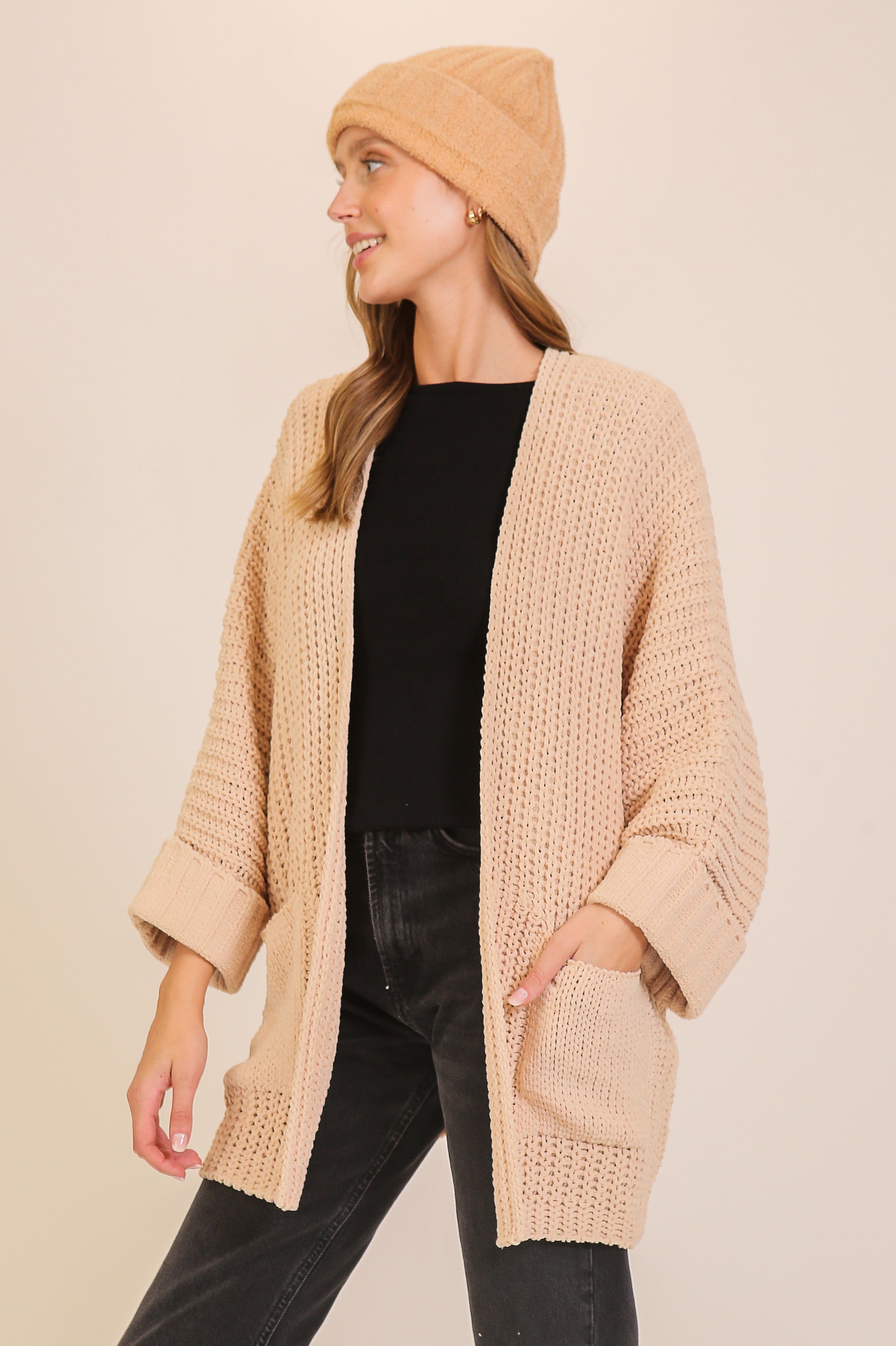 Natural Chunky Knit Cardigan