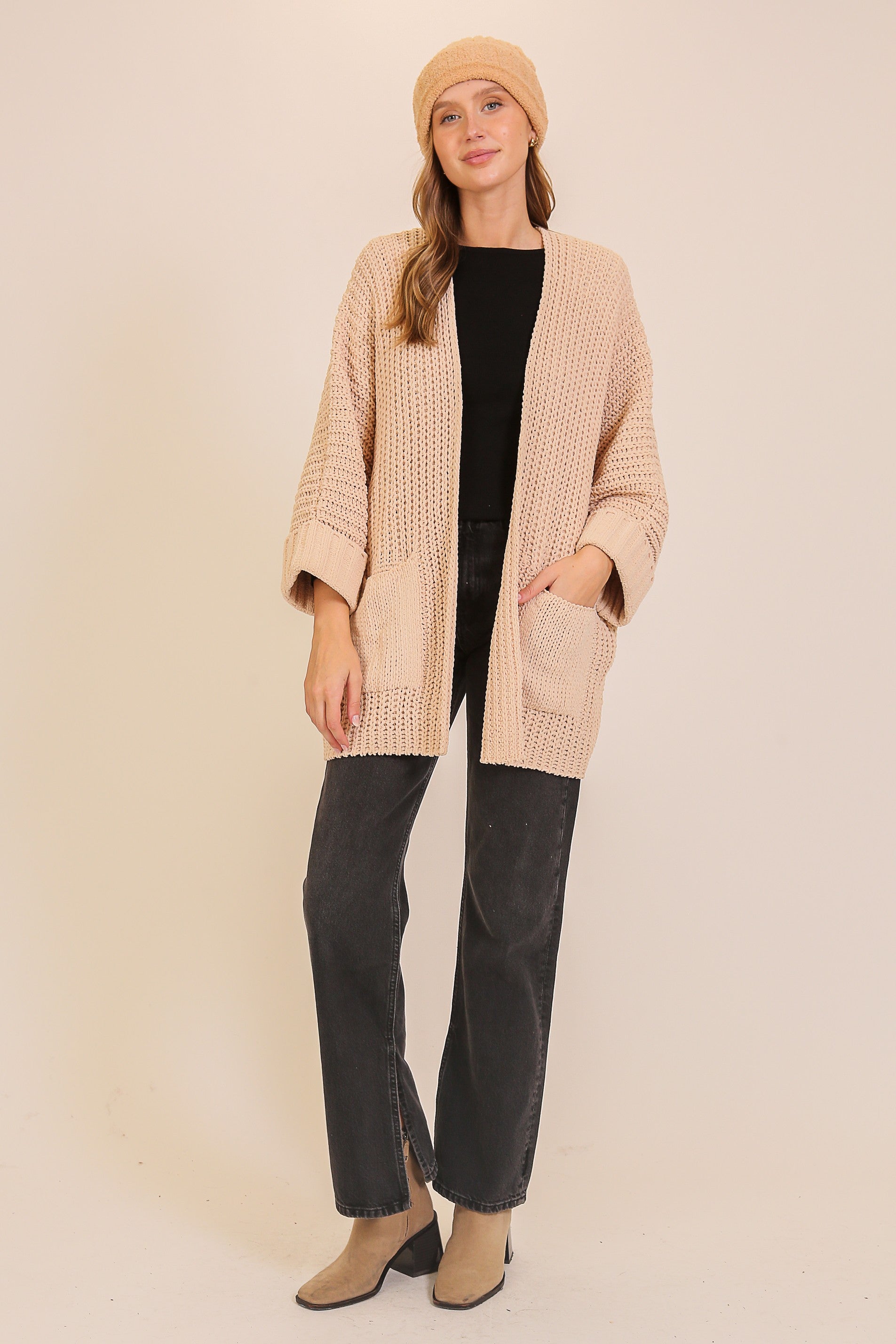 Natural Chunky Knit Cardigan